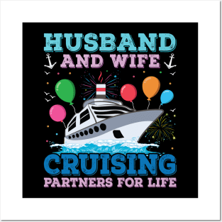 Husband And Wife Cruising Partner For Life Birthday Cruise 2023 Posters and Art